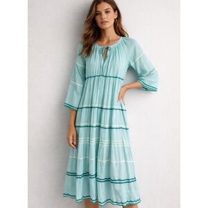 9 Seed Resort Majorca Midi Dress Ric Rac in Blue